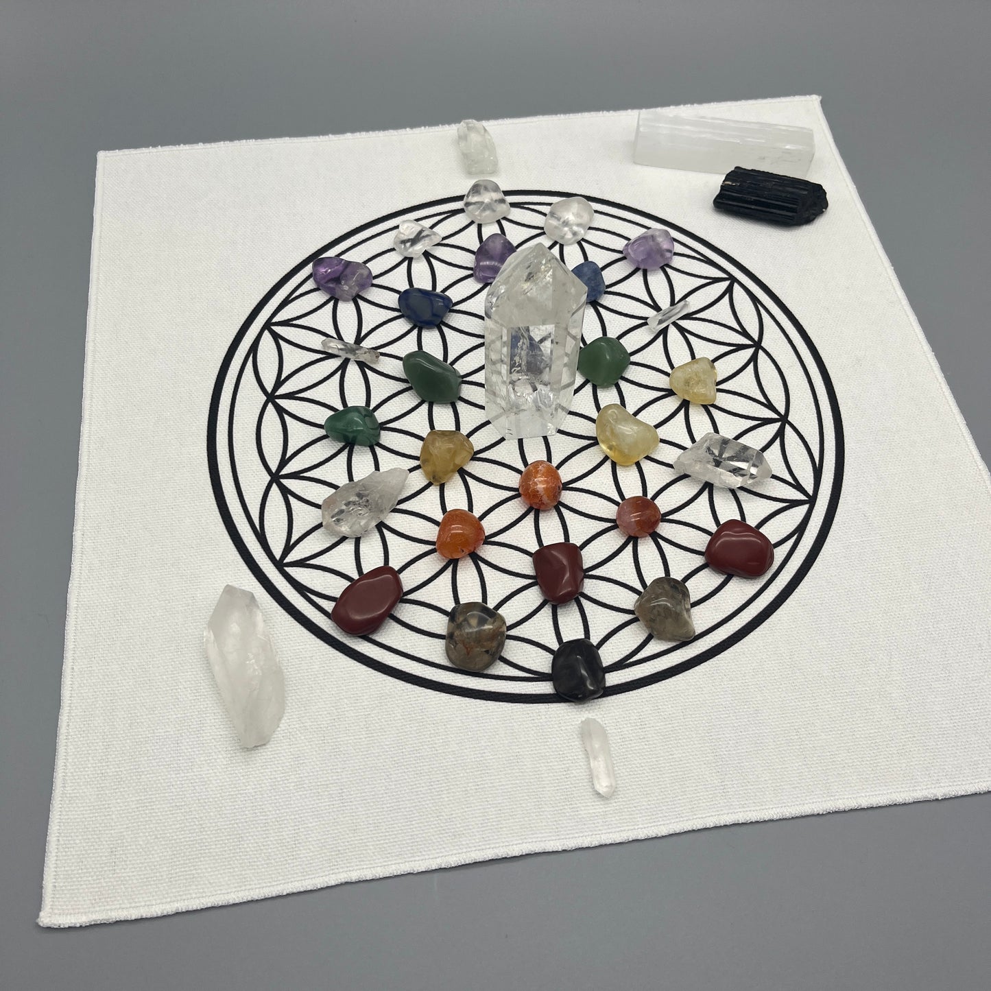 The GoodVibe Crystal Grid Kit | Complete DIY Crystal Grid Set | Chakra Healing Crystal Grid | Beginner Crystal Grid Set