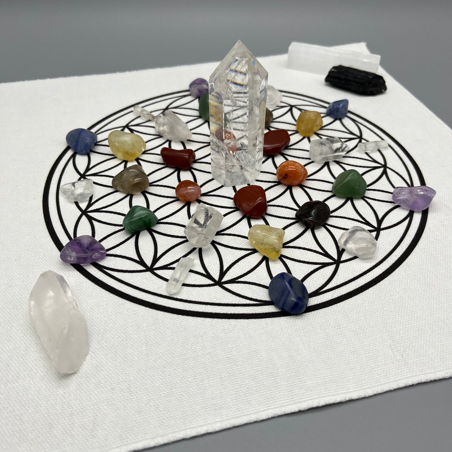 The GoodVibe Crystal Grid Kit | Complete DIY Crystal Grid Set | Chakra Healing Crystal Grid | Beginner Crystal Grid Set