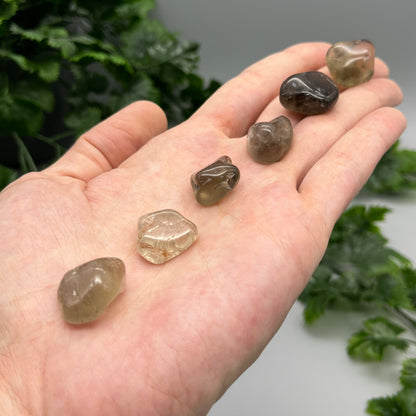 SET OF 6 OR 12 Smoky Quartz Tumbled Stones