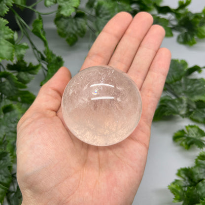 Clear Quartz Sphere with Rainbows