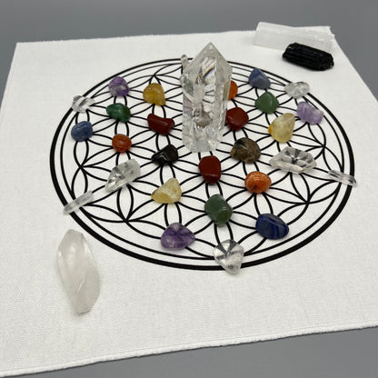 The GoodVibe Crystal Grid Kit | Complete DIY Crystal Grid Set | Chakra Healing Crystal Grid | Beginner Crystal Grid Set