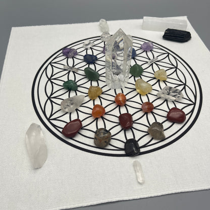 The GoodVibe Crystal Grid Kit | Complete DIY Crystal Grid Set | Chakra Healing Crystal Grid | Beginner Crystal Grid Set