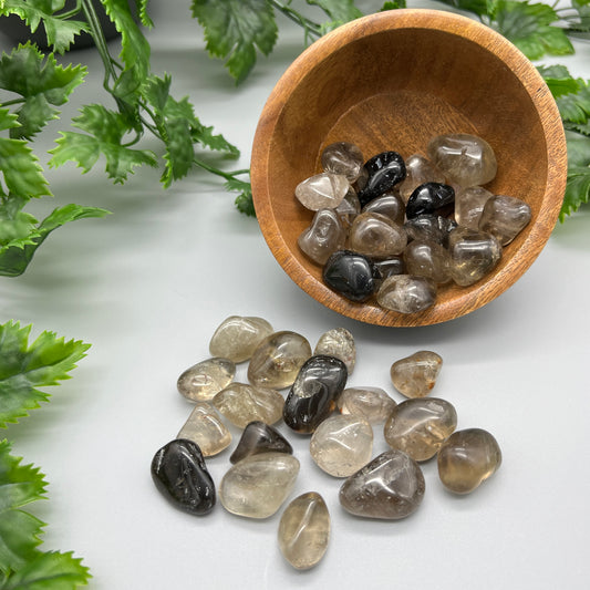 SET OF 6 OR 12 Smoky Quartz Tumbled Stones