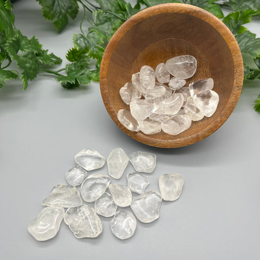 SET OF 6 OR 12 Clear Quartz Tumbled Stones