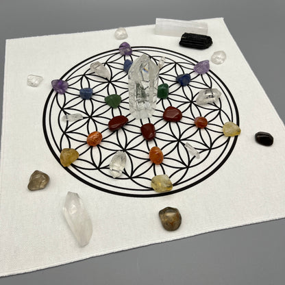 The GoodVibe Crystal Grid Kit | Complete DIY Crystal Grid Set | Chakra Healing Crystal Grid | Beginner Crystal Grid Set