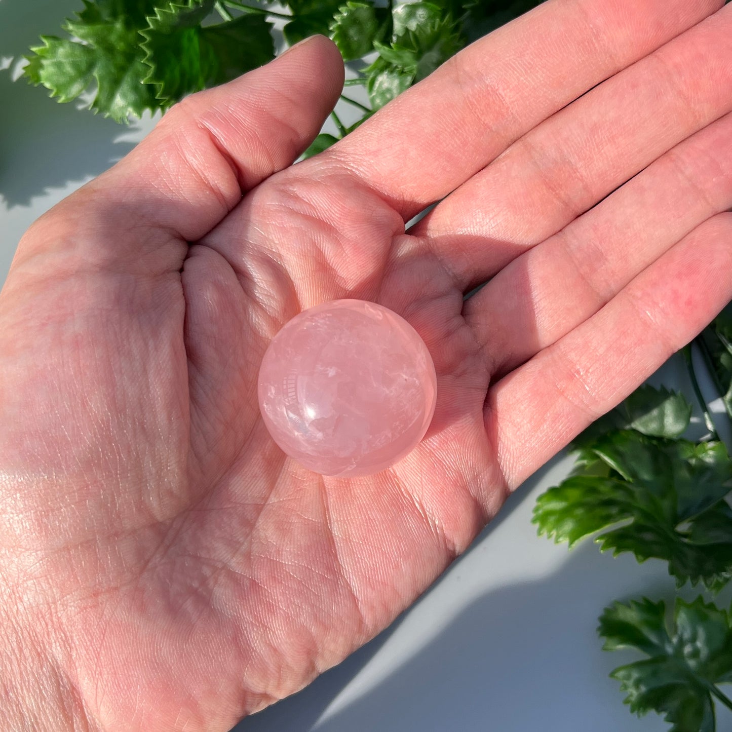 Star Rose Quartz Sphere - Small 33mm