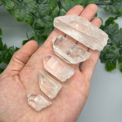 Raw Clear Quartz Point: Size Options 0.5" - 3" - Natural Clear Quartz Crystal Point