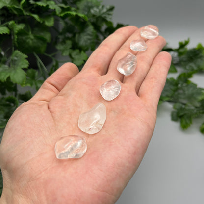 SET OF 6 OR 12 Clear Quartz Tumbled Stones