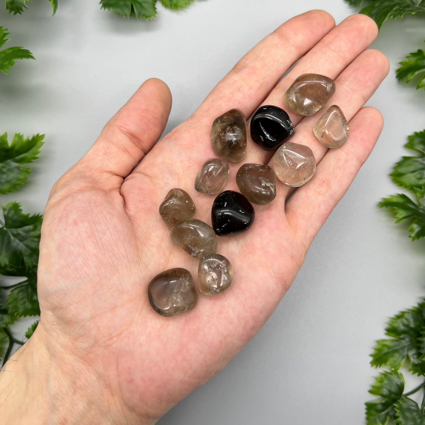 SET OF 6 OR 12 Smoky Quartz Tumbled Stones