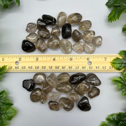 SET OF 6 OR 12 Smoky Quartz Tumbled Stones