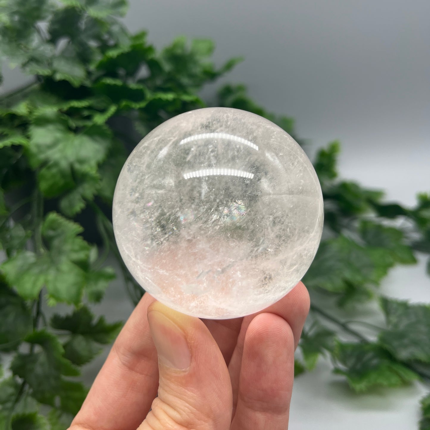 Clear Quartz Sphere with Rainbows