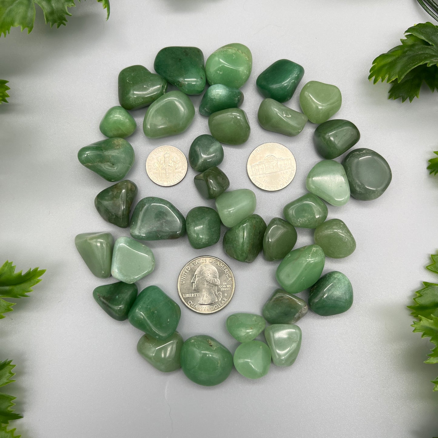 SET OF 6 OR 12 Green Aventurine Tumbled Stones