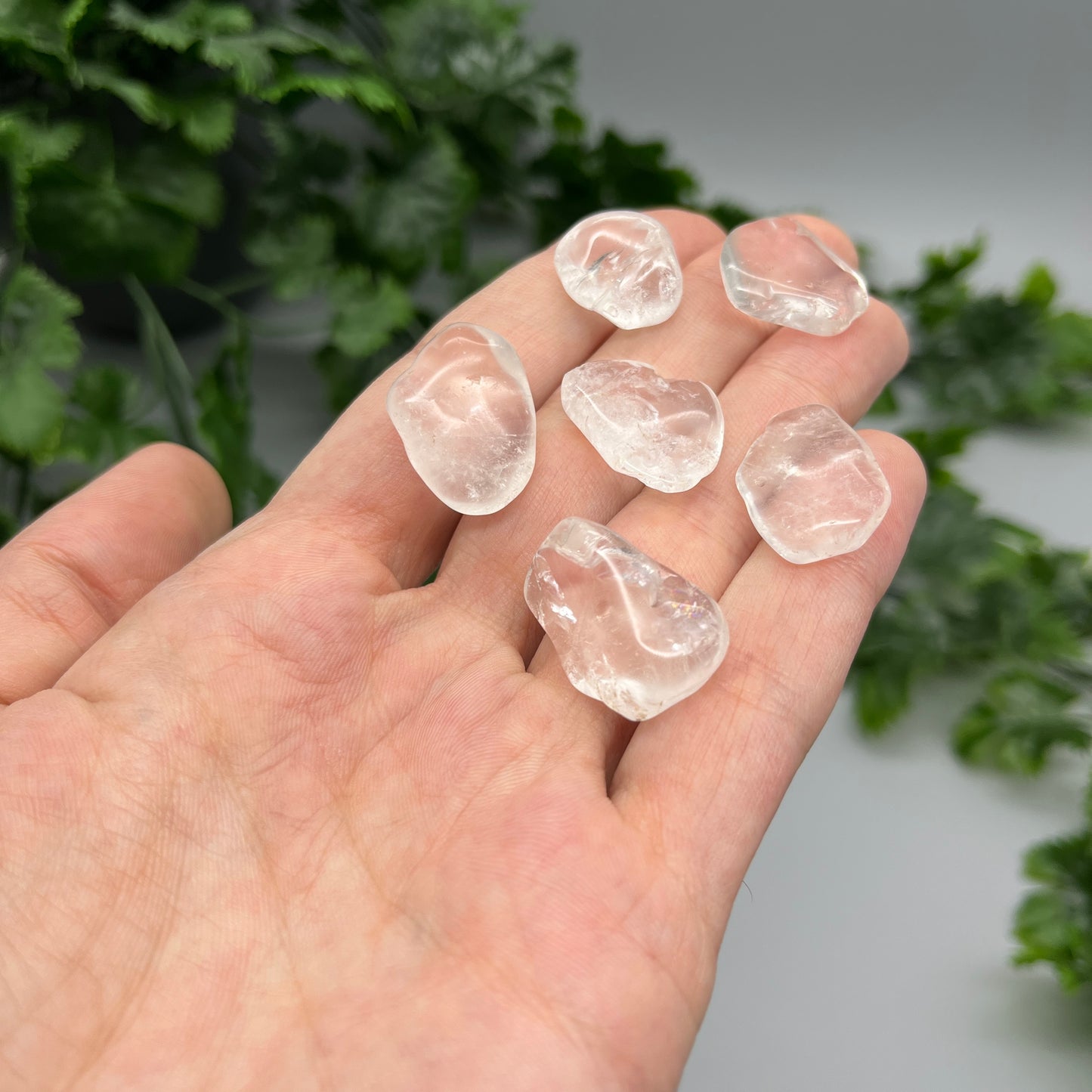 SET OF 6 OR 12 Clear Quartz Tumbled Stones