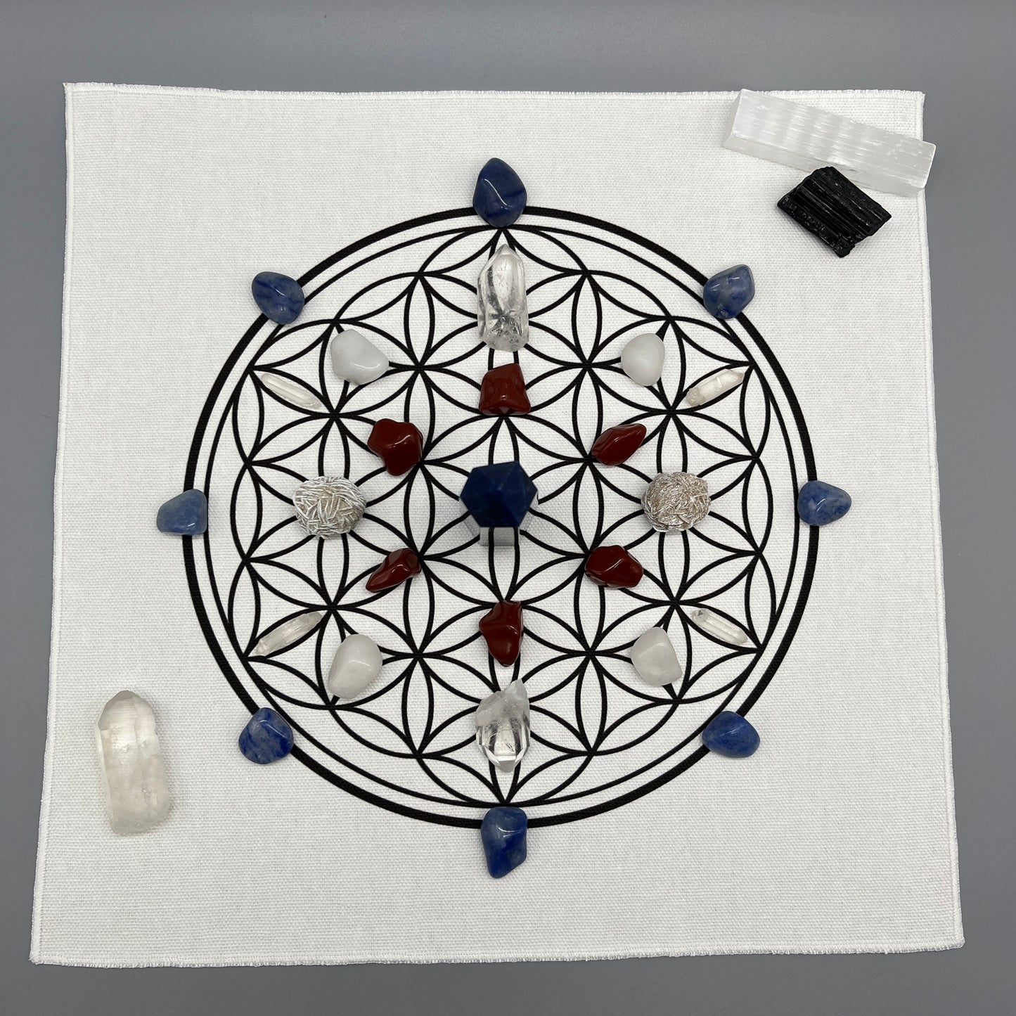 Peace & Harmony Crystal Grid Kit with Blue Aventurine Tower | Crystal Grid Set for Peace and Harmony