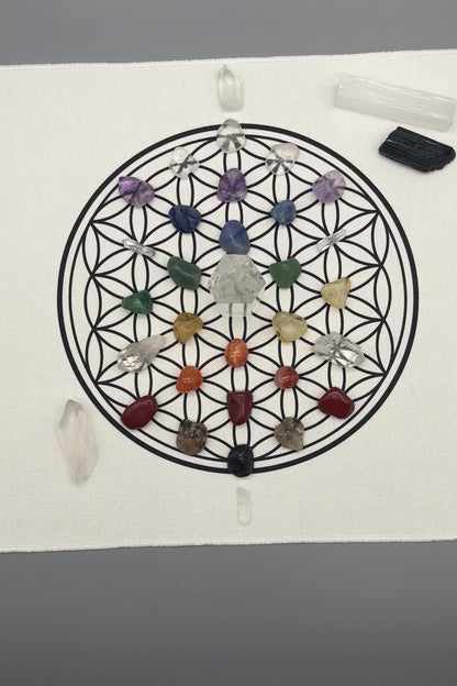 The GoodVibe Crystal Grid Kit | Complete DIY Crystal Grid Set | Chakra Healing Crystal Grid | Beginner Crystal Grid Set