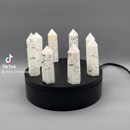 Druzy White Agate Tower - YOU PICK - 3-4" Inch Snow White Agate with Druzy Crystal Tower