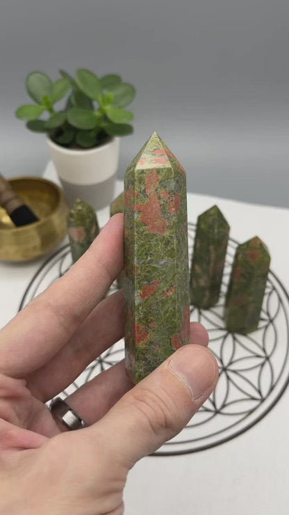 Unakite Tower-| YOU PICK - 3-4" Unakite Jasper Tower