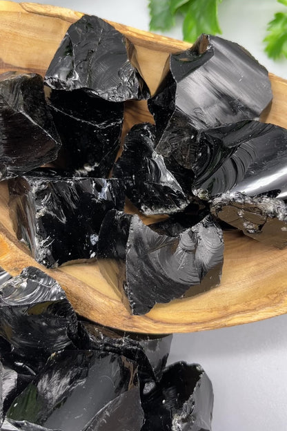 SET OF (3) 1-1.5" Raw Obsidian Crystals