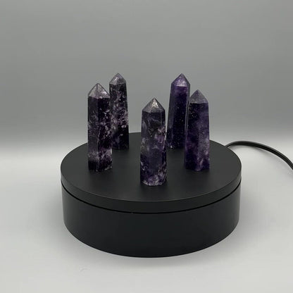 Lepidolite Tower - YOU PICK - 3" Sparkly Dark Purple Lepidolite Tower