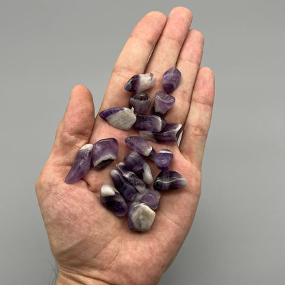 SET OF (6) OR (12) Chevron Banded Amethyst Tumbled Stones | Crystal Grid Tumbles