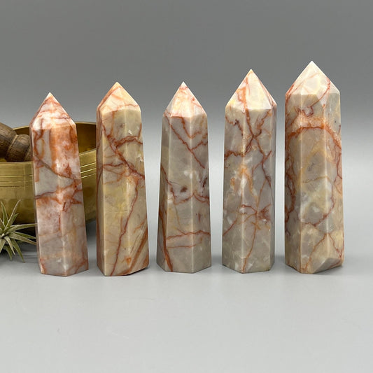 Red Vein Jasper Tower - YOU PICK - 3" Brecciated Jasper Tower