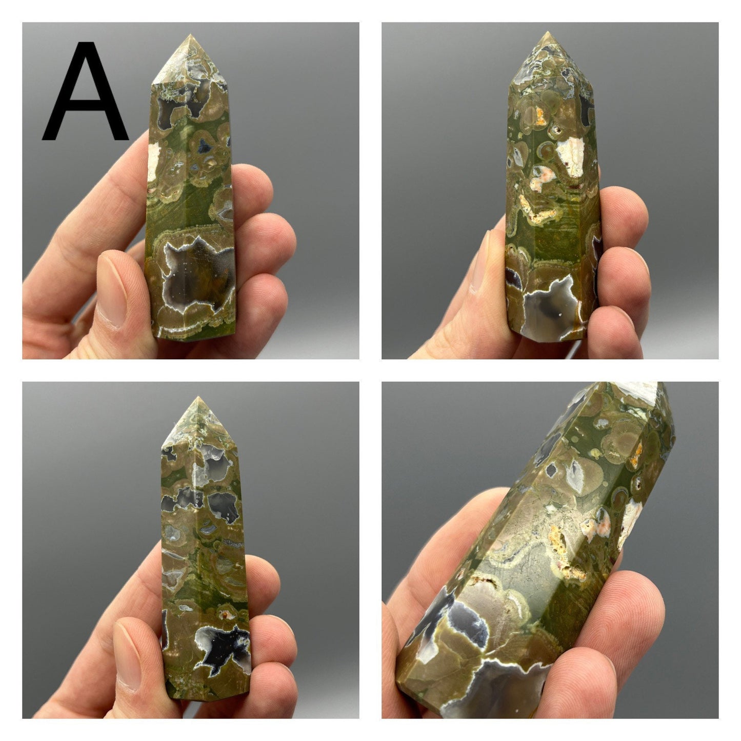 Rainforest Jasper Tower - YOU PICK - 3" Green Rhyolite Tower