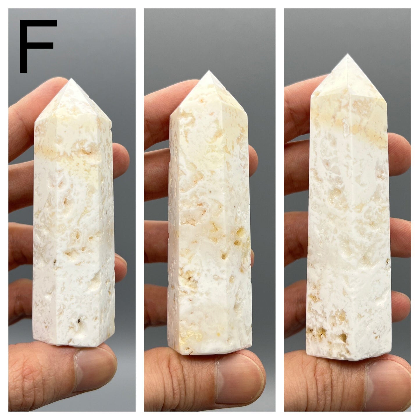 Druzy White Agate Tower - YOU PICK - 3-4" Inch Snow White Agate with Druzy Crystal Tower