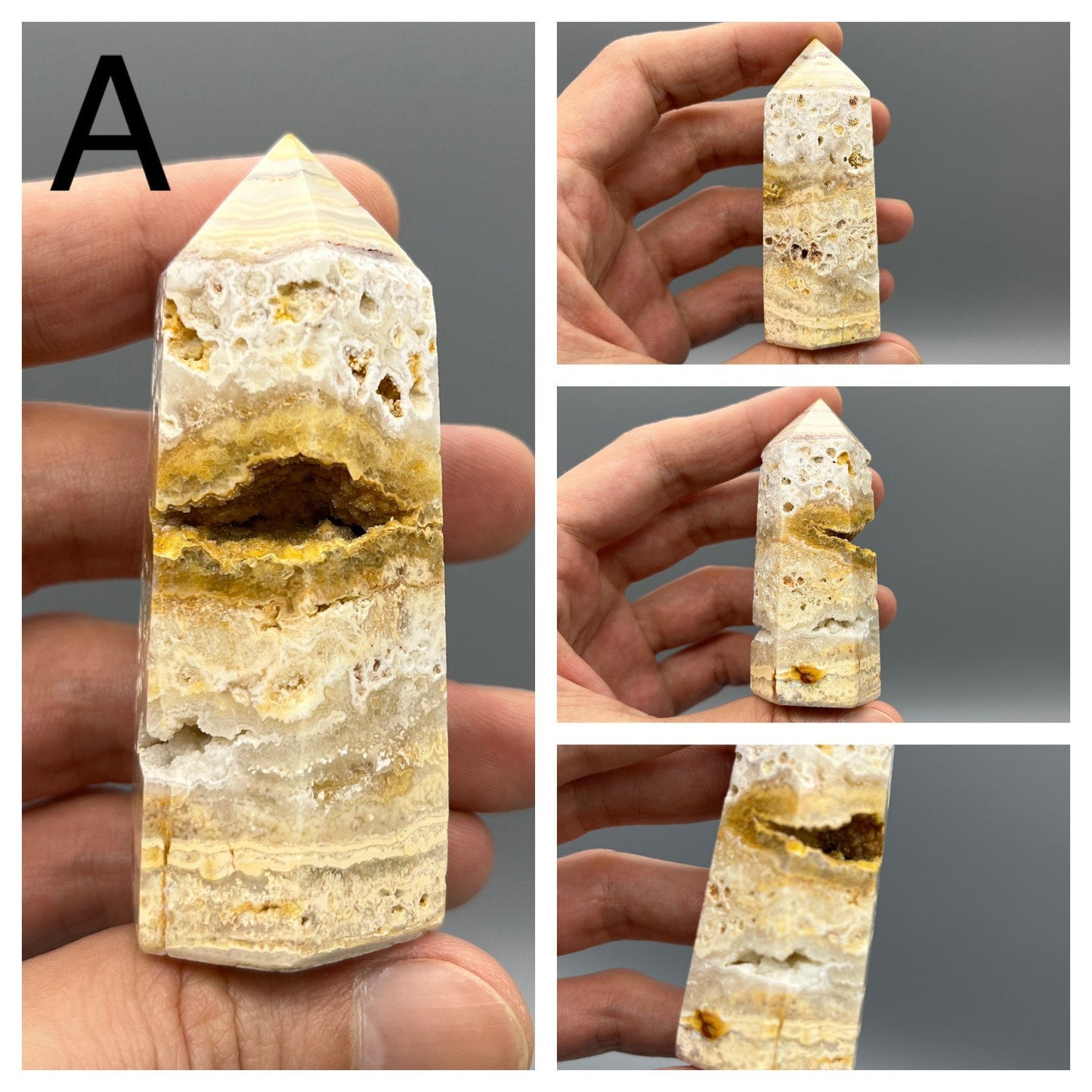 Druzy Lace Agate Tower - YOU PICK - 3" Druzy Crazy Lace Agate Tower