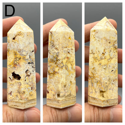 Druzy Lace Agate Tower - YOU PICK - 3" Druzy Crazy Lace Agate Tower