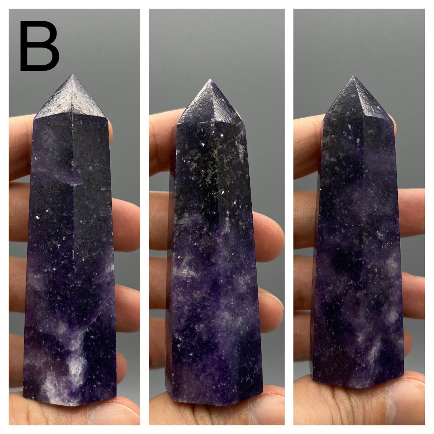 Lepidolite Tower - YOU PICK - 3" Sparkly Dark Purple Lepidolite Tower