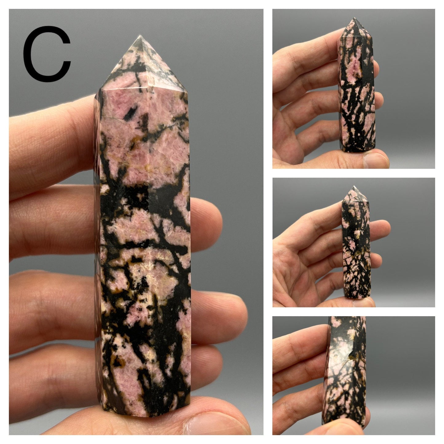 Rhodonite Tower - YOU PICK - 3 Inch Rhodonite Point