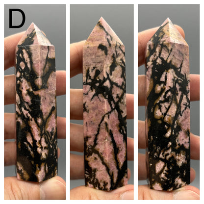 Rhodonite Tower - YOU PICK - 3 Inch Rhodonite Point