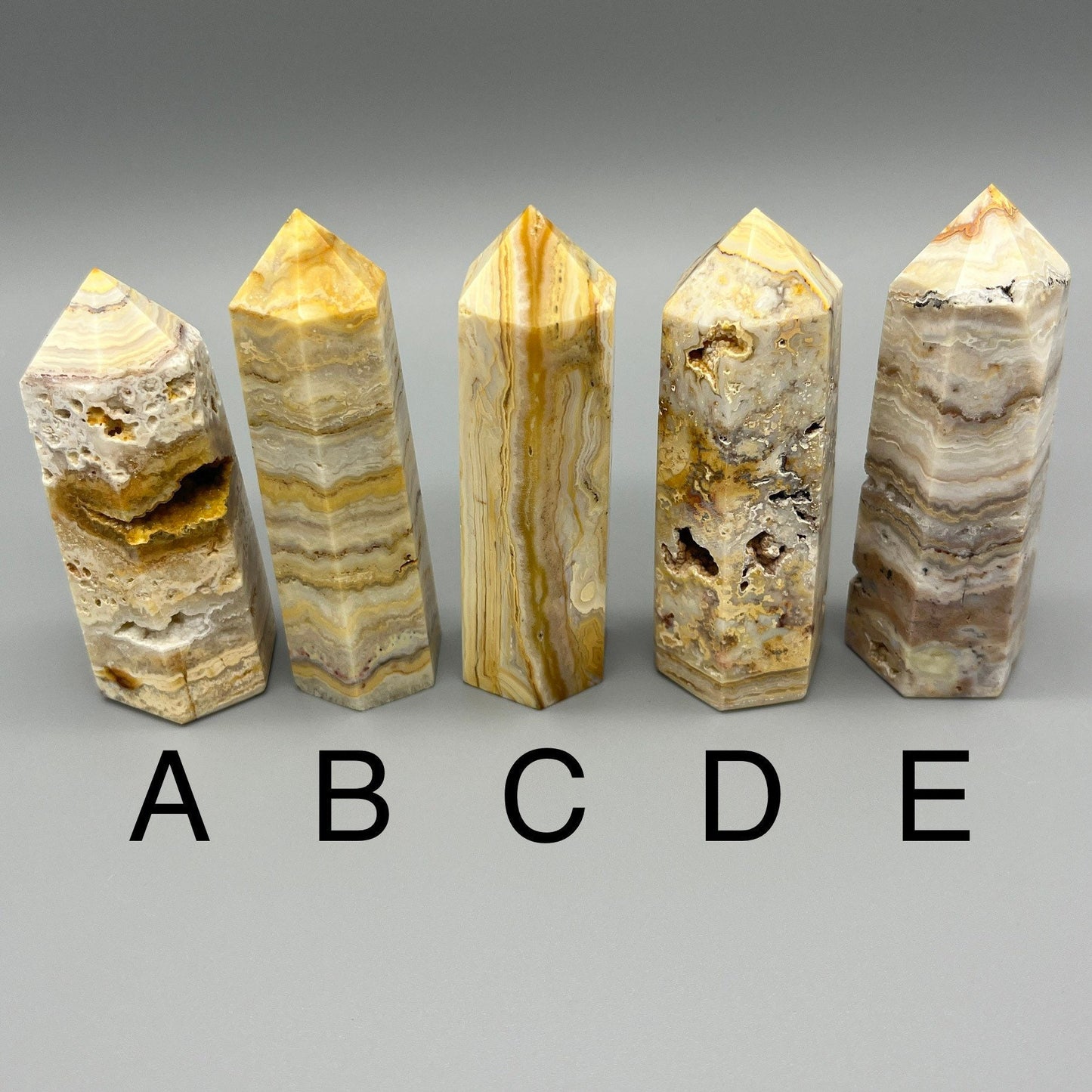 Druzy Lace Agate Tower - YOU PICK - 3" Druzy Crazy Lace Agate Tower