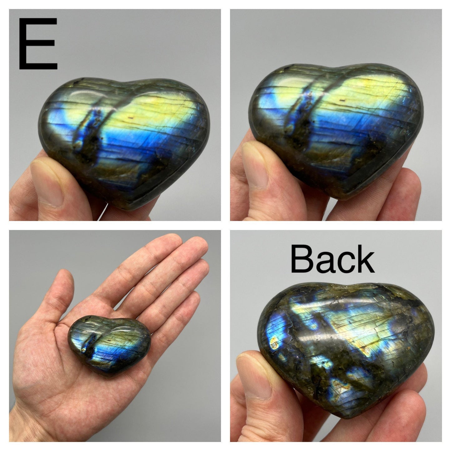 Labradorite Heart | YOU PICK (1) Puffy Labradorite Heart | 2 Inch Small, Medium, Large