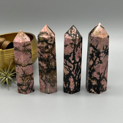 Rhodonite Tower - YOU PICK - 3 Inch Rhodonite Point