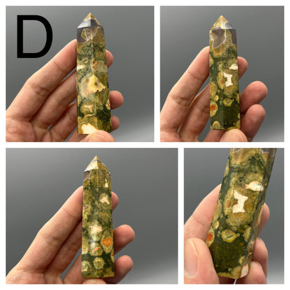 Rainforest Jasper Tower - YOU PICK - 3" Green Rhyolite Tower