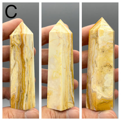 Druzy Lace Agate Tower - YOU PICK - 3" Druzy Crazy Lace Agate Tower