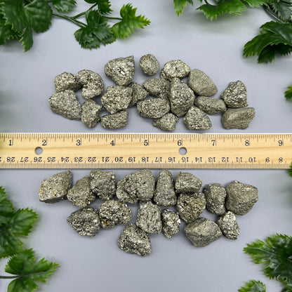 SET OF (6) Pyrite Nuggets - Natural Pieces | 0.5-1 Inch Clusters, 0.75 Inch Average Size | Raw Crystal Grid Stones