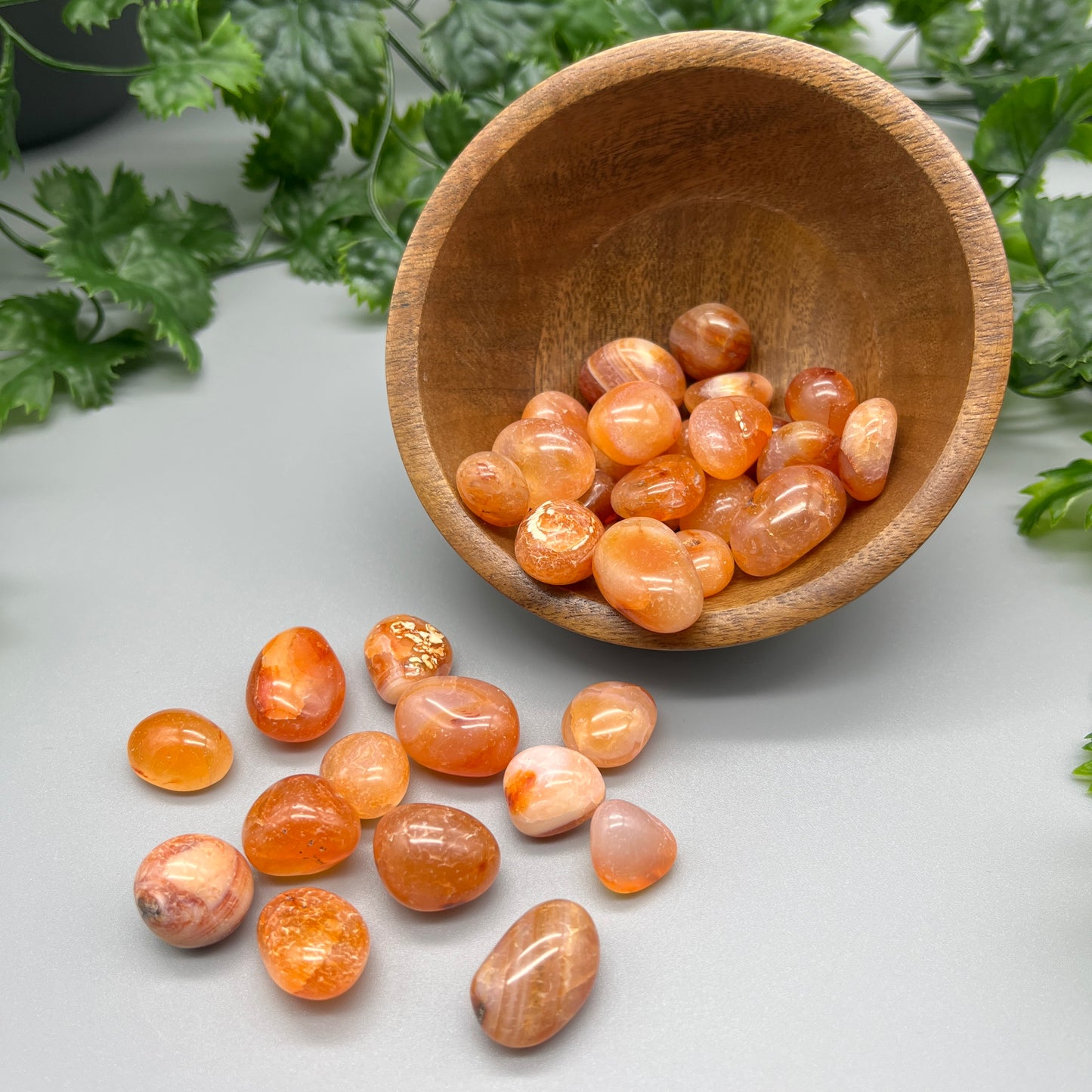 SET OF 6 OR 12 Carnelian Tumbled Stones