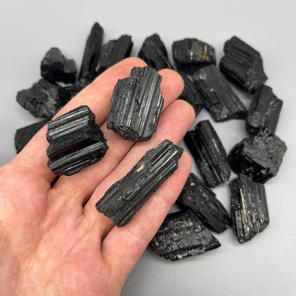 Raw Black Tourmaline: 0-1oz Sizes (Chips - 1.5") - You Pick Size - Grade A Natural Black Tourmaline, Small Black Tourmaline