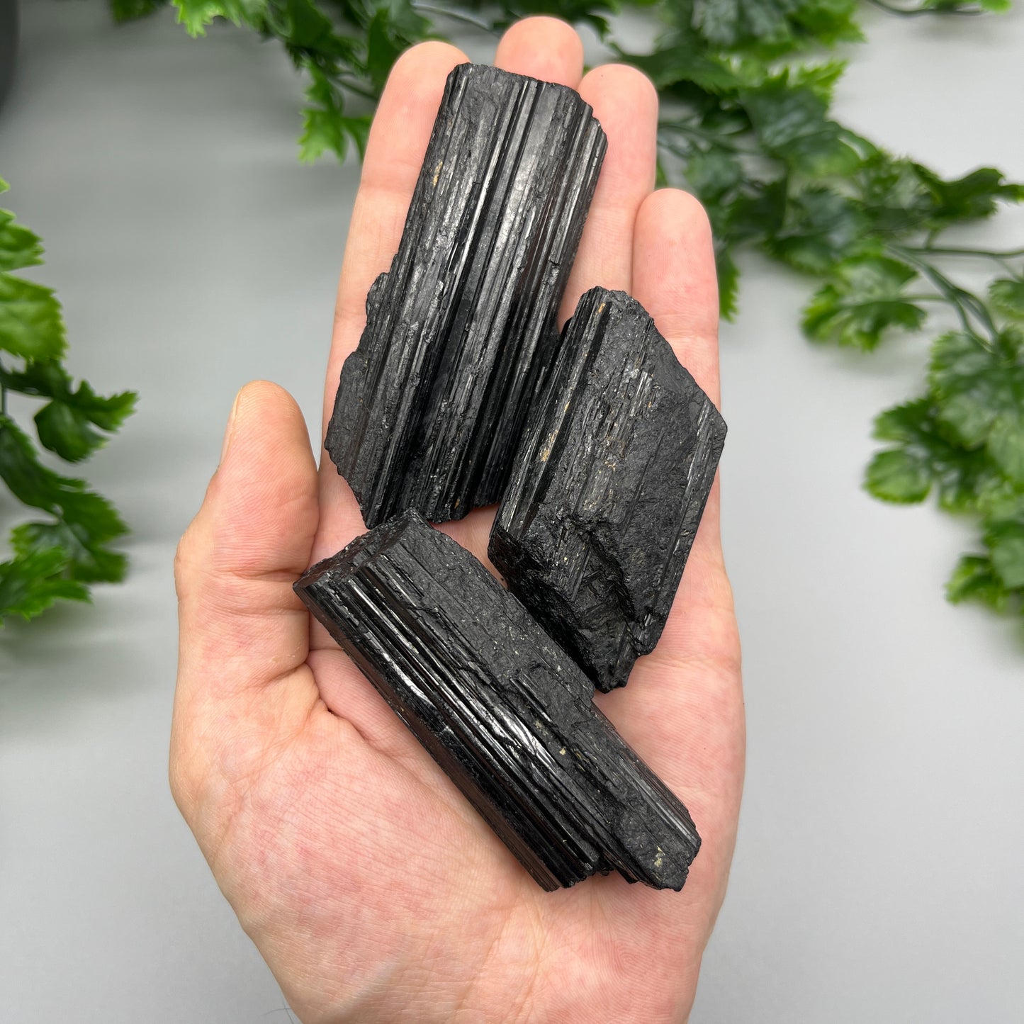 Raw Black Tourmaline: Large 1-8oz Black Tourmaline Chunks, High Grade Shiny Black Tourmaline Logs, Tourmaline Crystal Cluster Stone