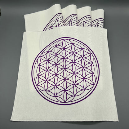 12 Inch Flower of Life Crystal Grid Cloth with Other Cloths Beneath