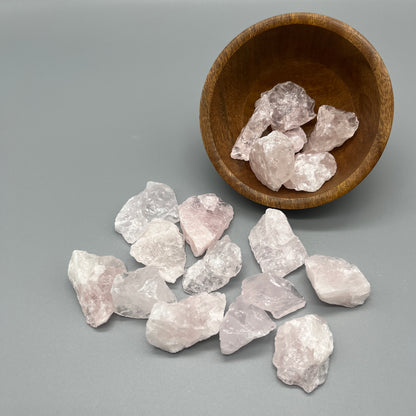 SET OF (3) 1-1.5" Raw Rose Quartz Crystals