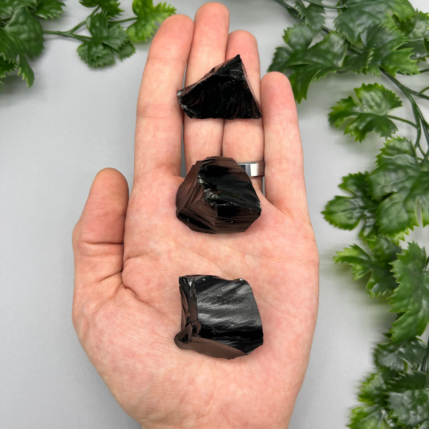 SET OF (3) 1-1.5" Raw Obsidian Crystals