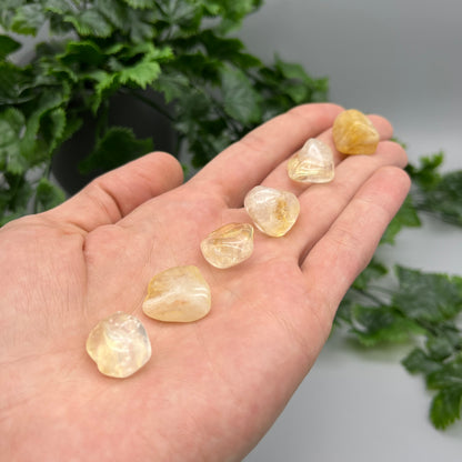 SET OF 6 OR 12 Citrine Tumbled Stones