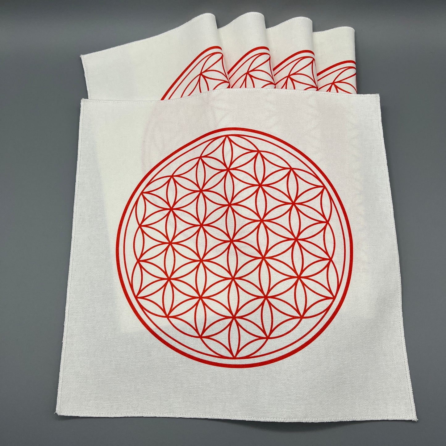 12 Inch Flower of Life Crystal Grid Cloth with Other Cloths Beneath