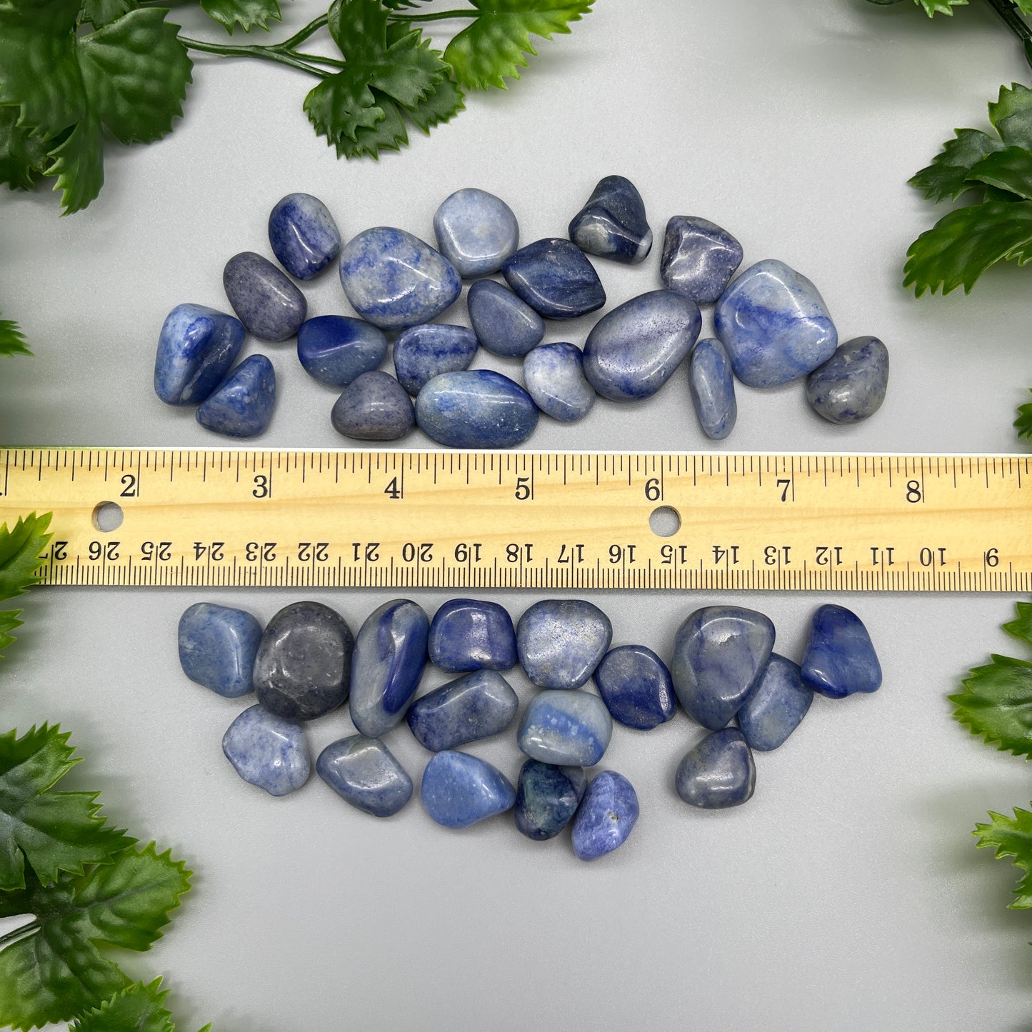 SET OF 6 OR 12 Blue Quartz Tumbled Stones