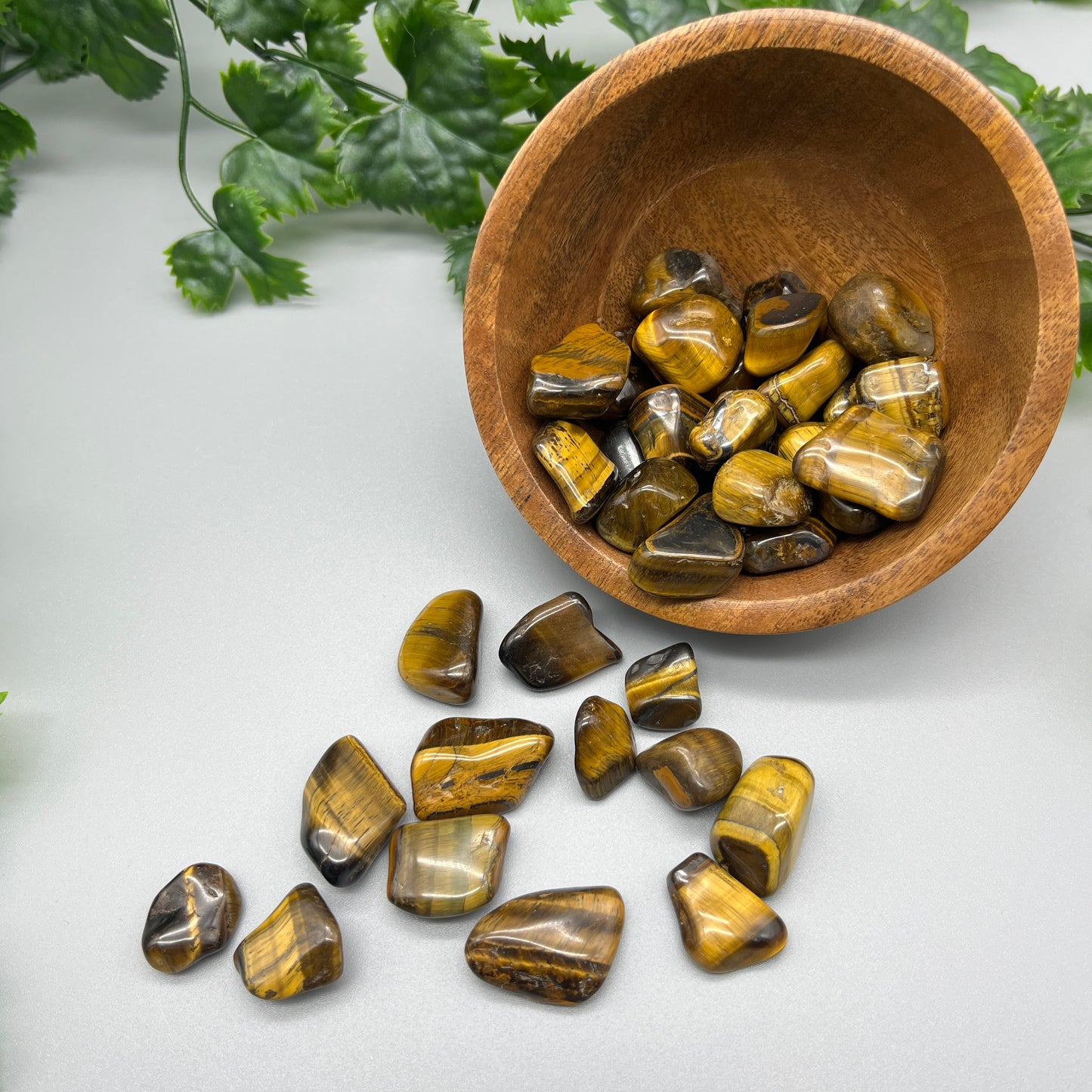 SET OF 6 OR 12 Tiger’s Eye Tumbled Stones