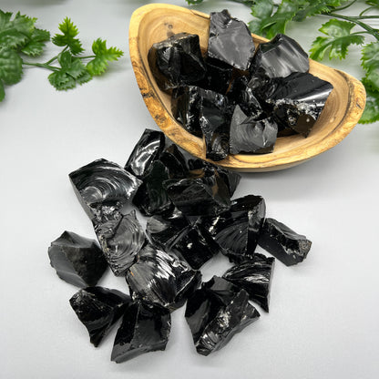 SET OF (3) 1-1.5" Raw Obsidian Crystals