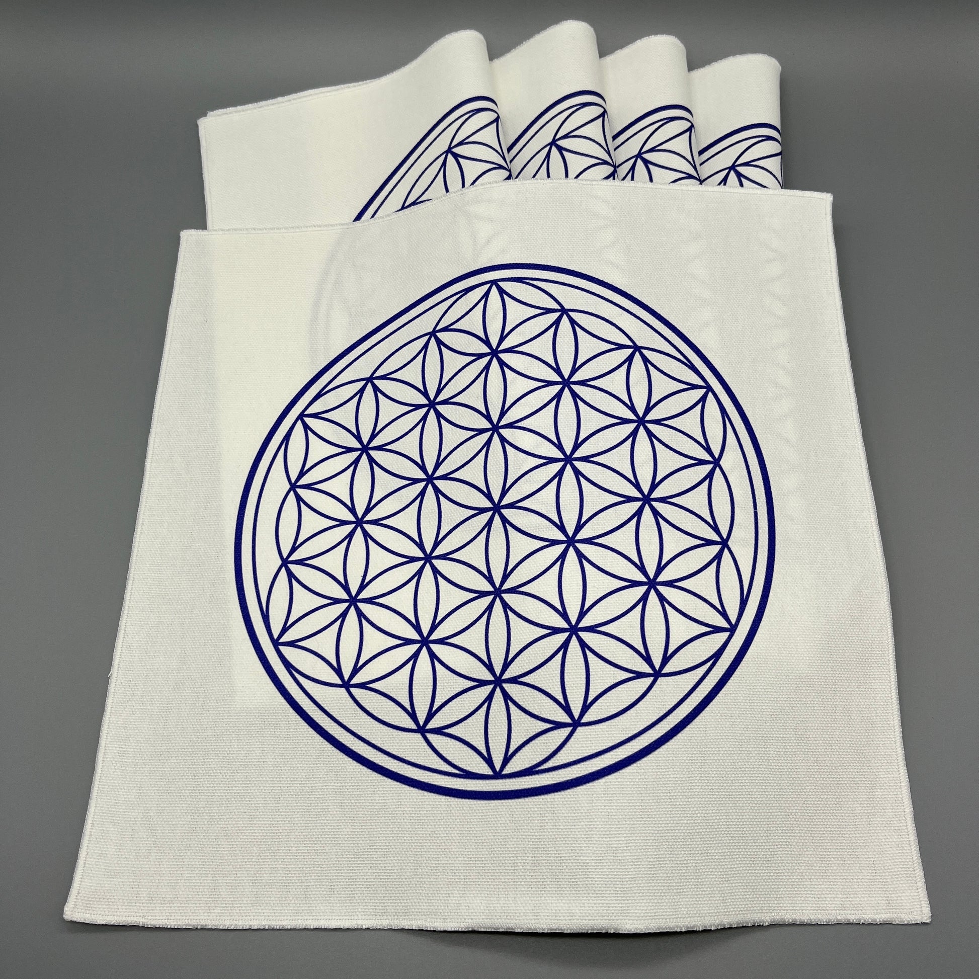 12 Inch Flower of Life Crystal Grid Cloth with Other Cloths Beneath